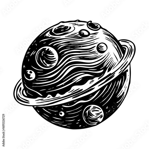 A vintage style illustration depicting astronomy