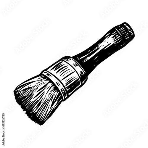 A sketchy style illustration showing a paint brush