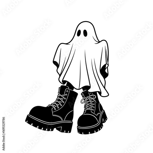 Ghost wearing chunky combat boots