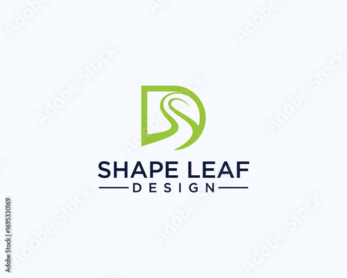 D letter leaf logo