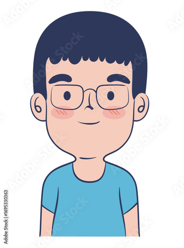 Man wearing eyeglasses avatar character