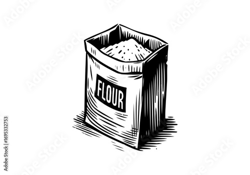 Flour hand drawn sketch vector illustration