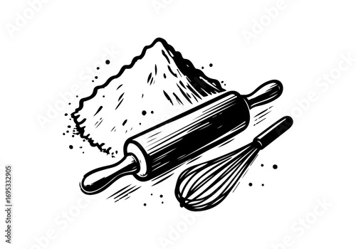 Flour hand drawn sketch vector illustration