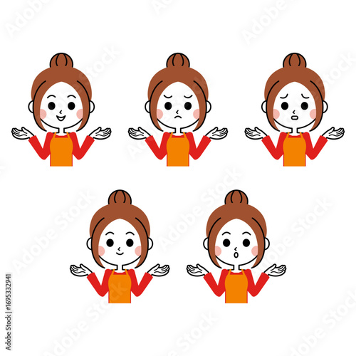 主婦のイラストセット