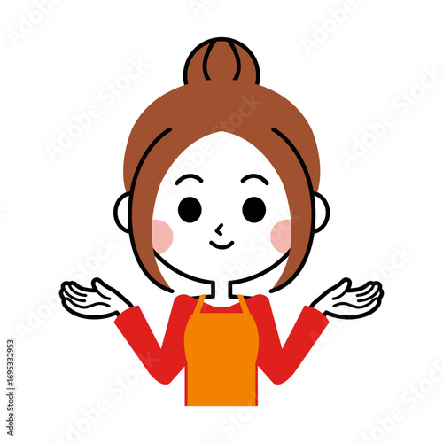 笑顔の主婦のイラスト