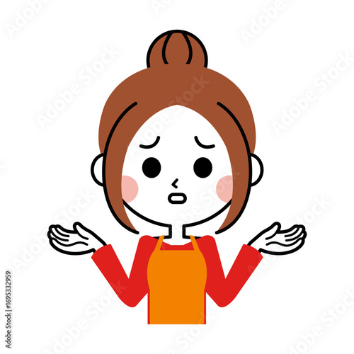 困惑する主婦のイラスト