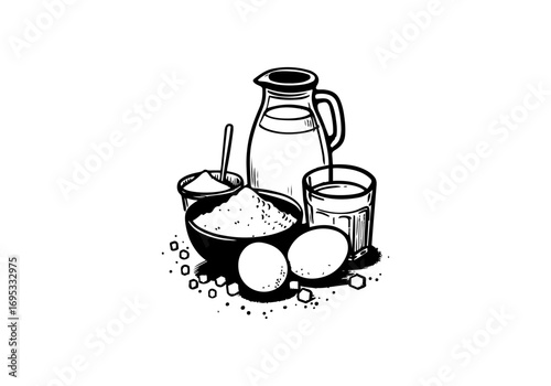 Flour hand drawn sketch vector illustration