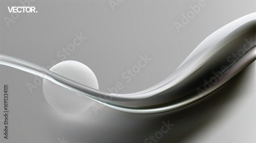 A Beautifully Designed Elegant Abstract Wave Featuring a Soft Focus and an Enchanting Sphere