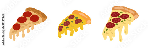 Slice of Pepperoni Pizza with Melting Cheese