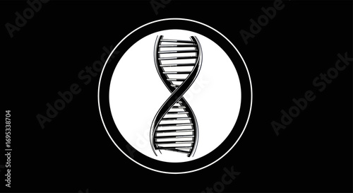 Minimalistic dna strand rendering against a stark contrasting background aesthetic