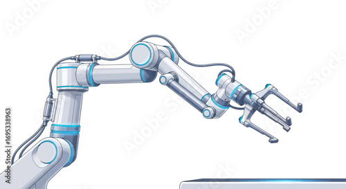 Robotic arm in precision work with advanced technology automation and future concept illustration