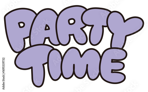 手描きのパーティタイムの文字イラスト