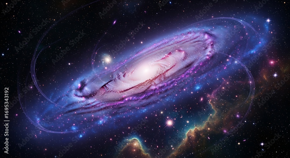 Fototapeta premium Vast Spiral Galaxy in the Cosmic Expanse
