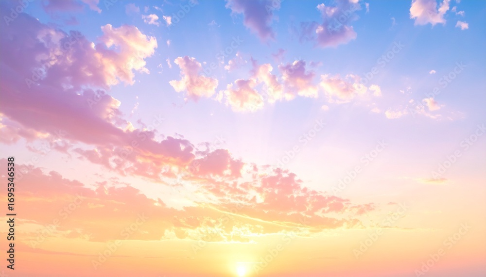 Fototapeta premium Beautiful pastel cloudy sunset