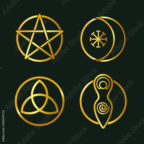 Hand drawn wiccan icons