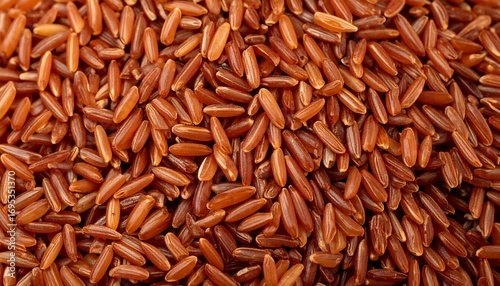 Close-up of red rice grains