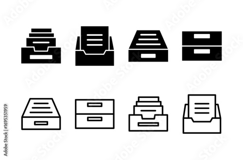 Archive folders icon logo design. Document vector icon. Archive storage icon.