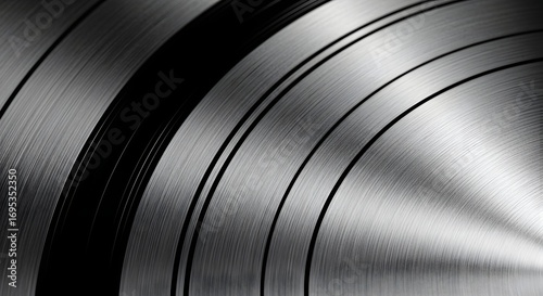 Vinyl groove metallic background with concentric highlights