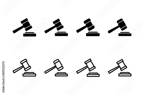 Gavel icon logo design. judge gavel sign and symbol. law icon. auction hammer