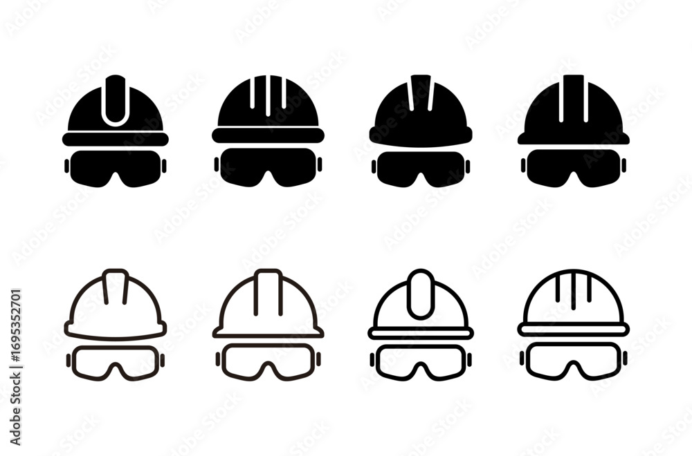 Fototapeta premium Helmet icon logo design. Motorcycle helmet sign and symbol. Construction helmet icon. Safety helmet