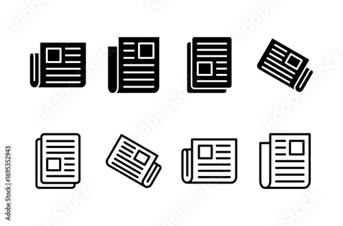 Newspaper icon logo design. news paper sign and symbolign