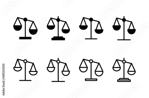 Scales icon logo design. Law scale icon. Justice sign and symbol