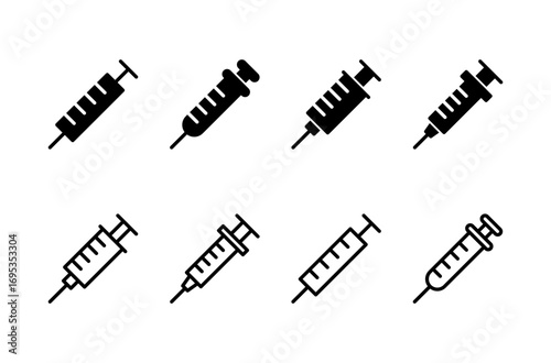 Syringe icon logo design. injection sign and symbol.vaccine icon