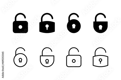 Unlock icon logo design. Unlock sign and symbol. unlocked padlock icon