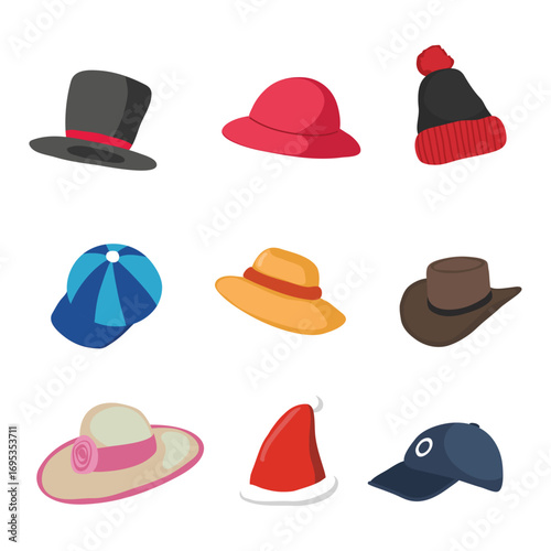 Coloured hats collection