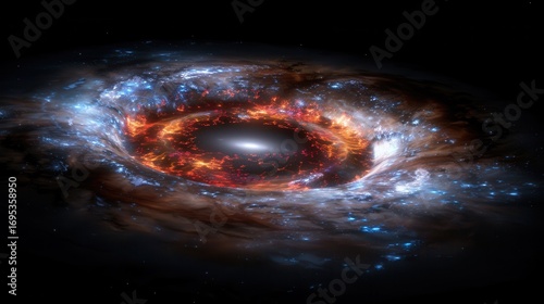 A stunning artistic depiction of a galaxy, showcasing vibrant colors and intricate details within the cosmic expanse.