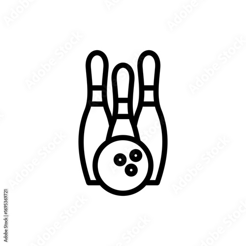 Bowling icon symbol for apps and websites. bowling ball and pin sign and symbol.