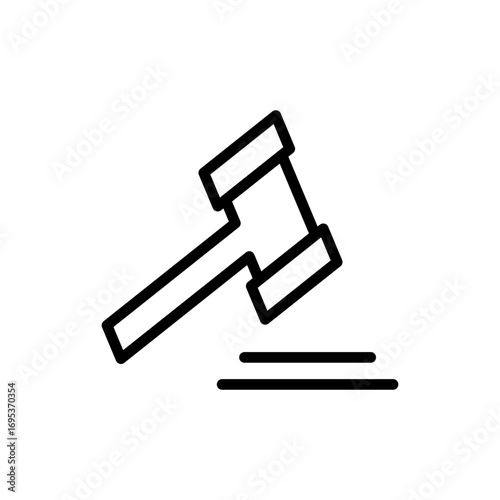 Gavel icon symbol for apps and websites. judge gavel sign and symbol. law icon. auction hammer