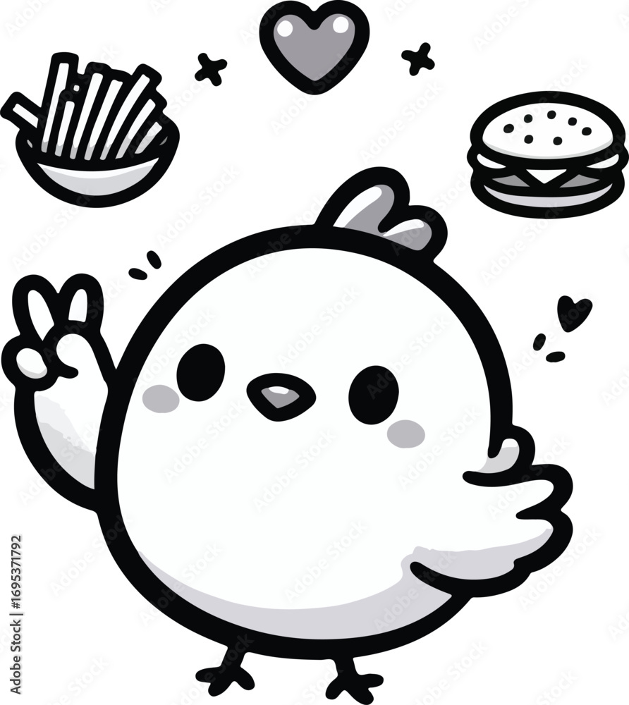 Obraz premium Fried Chicken Mascot