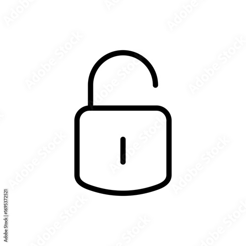 Unlock icon symbol for apps and websites. Unlock sign and symbol. unlocked padlock icon
