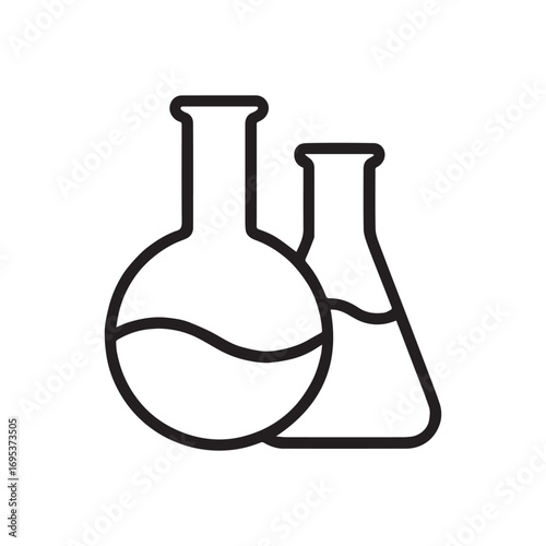 Chemistry Flasks Icon for Science and Laboratory