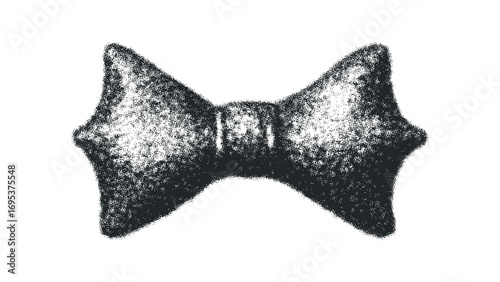 Grungy texture bow tie isolated on white. Vector hand drawn illustration