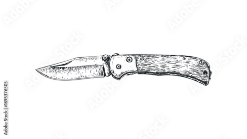 Pocket KnifePNG Transparent Drawing. Vector hand drawn illustration