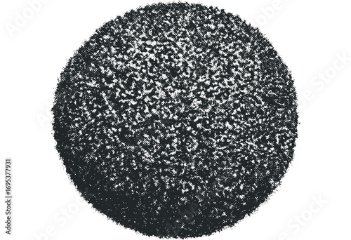 Textured sphere with grunge effect on transparent background. Vector hand drawn illustration