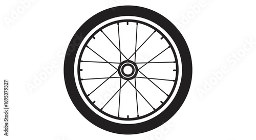 a bicycle wheel with spokes and circular rim design