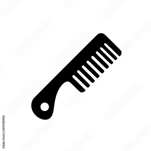 Wide tooth comb vector icon for hairdressing and personal care