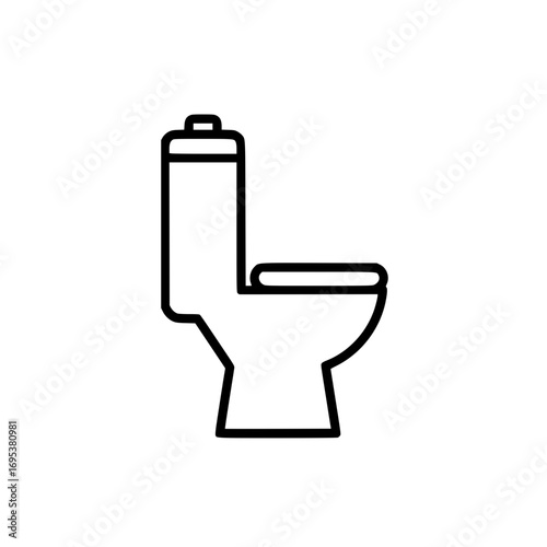 Toilet bowl simple vector icon for bathroom and sanitation facilities