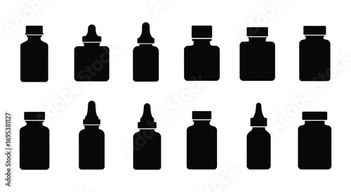 various bottles arranged neatly in two rows