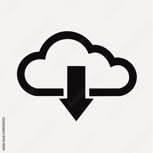Cloud download icon symbolizing data transfer and digital storage solutions for online services and information access