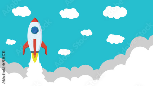 rockets shot through the clouds in the sky