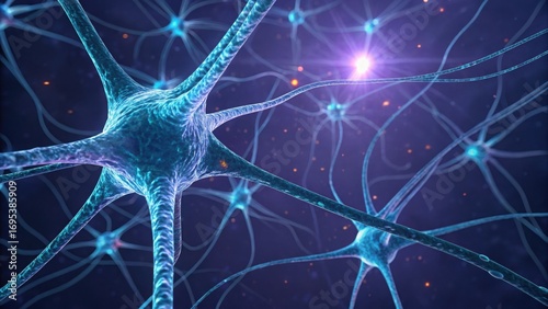 Vivid Neuron Pathways Forming New Connections in Futuristic Style