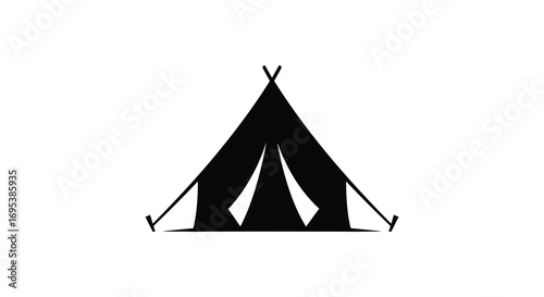 a simple black teepee silhouette against white background