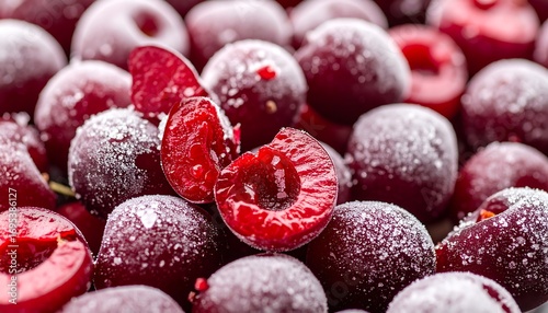 Frozen cherries close-up (1)