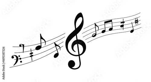 musical notes flowing gracefully across the page