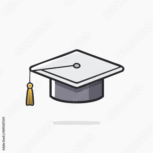 A clean vector illustration of a graduate's mortarboard cap, symbolizing higher education, academic achievement, and successful completion of studies