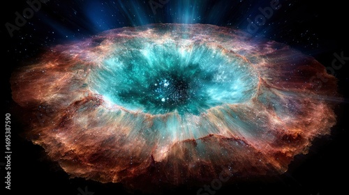 Translucent geode bursting with cosmic dust and glowing bubbles, capturing ancient atmosphere.